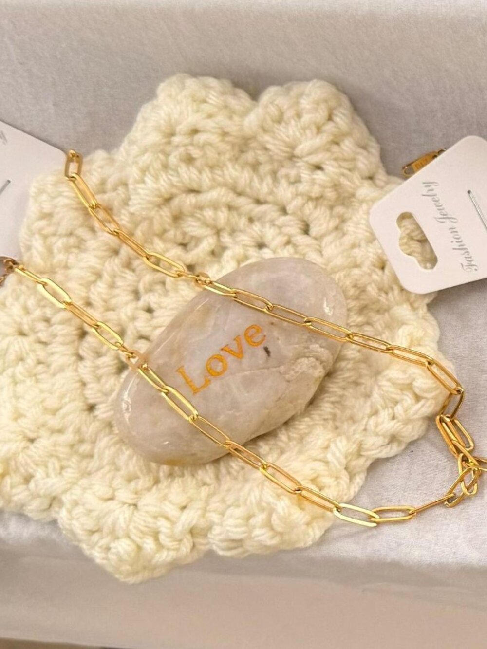18k gold plated Paper clip chain‎